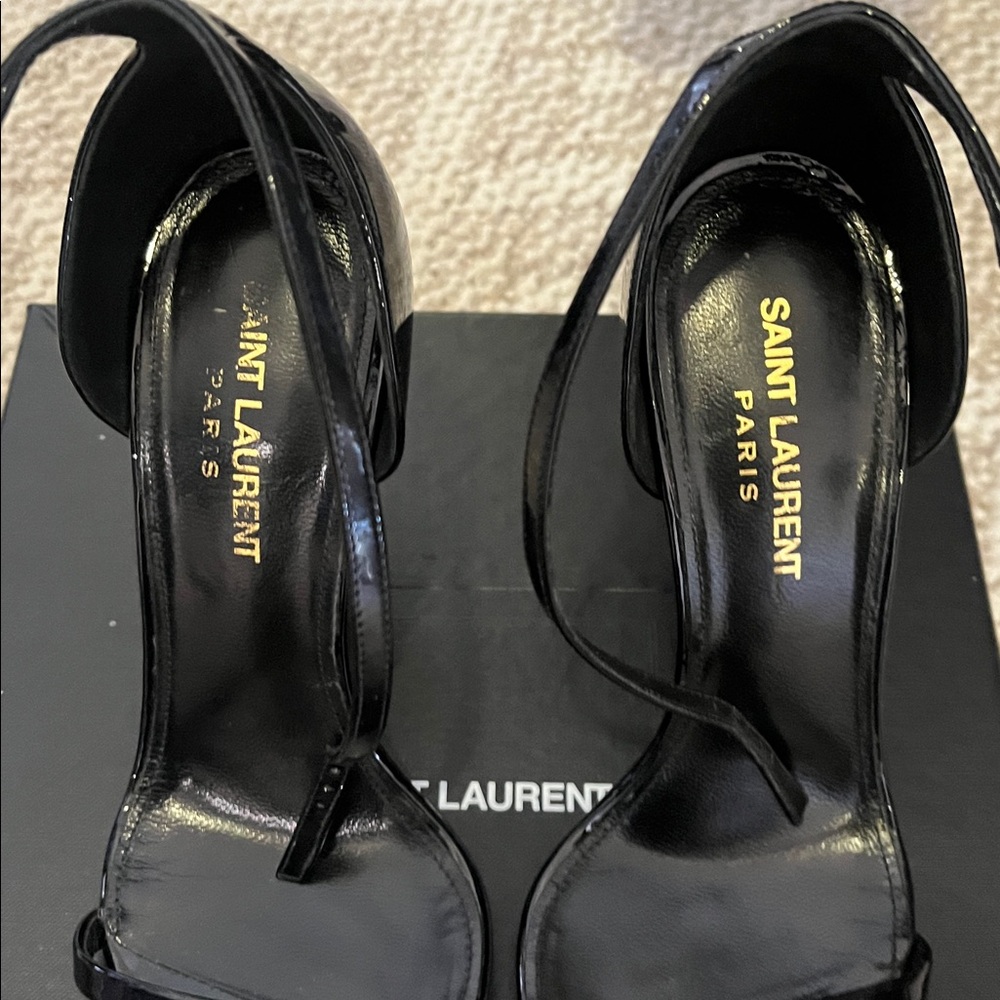 Saint Laurent Black Strappy Heels - Picture 8 of 11